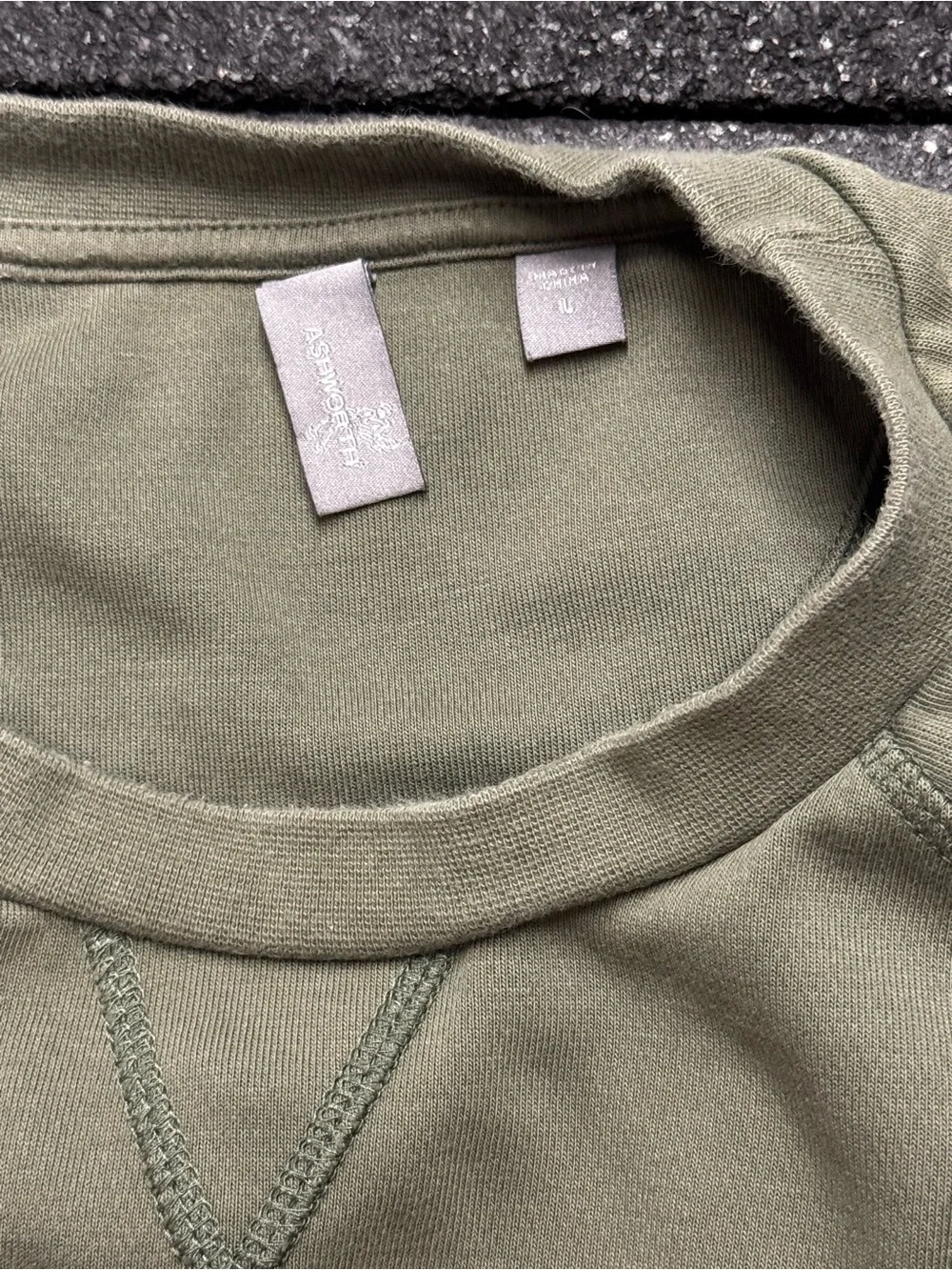 Ashworth Men's Olive Green Crewneck Sweatshirt
